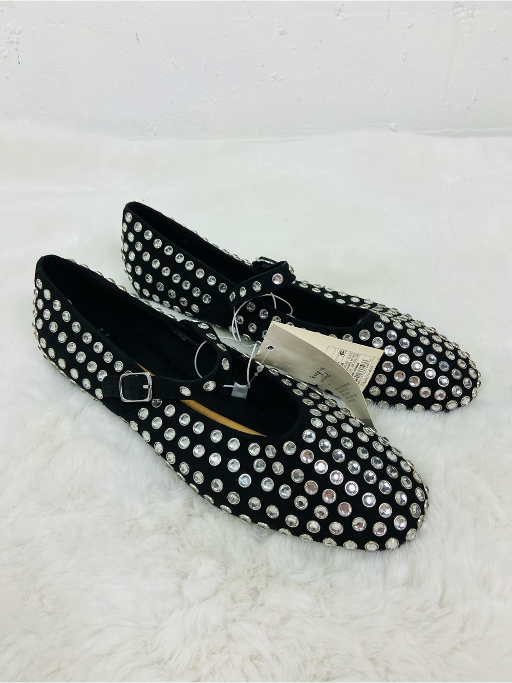 NWT a new day Black Mary Jane Flats with Silver Studs size 11